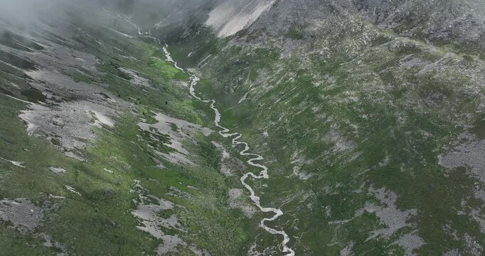High altitude green valley grassland landscape
