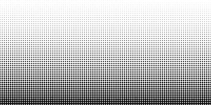Abstract gradient halftone dots background. Black fading dots pattern on a transparent backdrop. Vector design