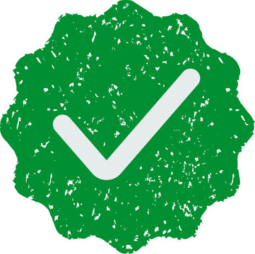 Green Verified Check Badge Sign Stamped Texture Vector Illustration