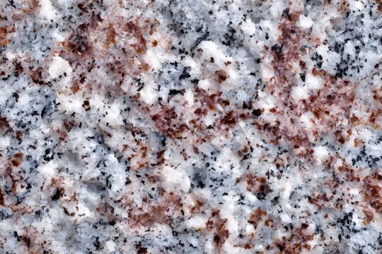 Polished Granite Closeup Crystalline Structure White Gray Black Reddish Brown Stone Texture