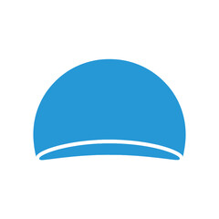 Stylized blue dome shape with a thin white line accent, clean graphic element © jojo
