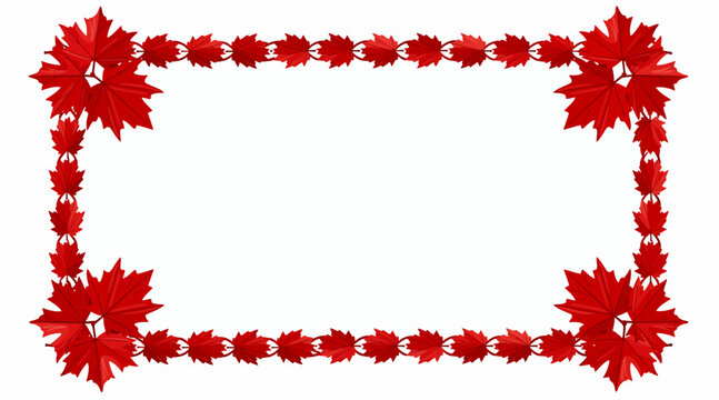 red maple leaf frame border
