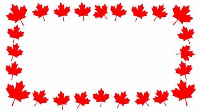 Red maple leaf frame, Canada symbol