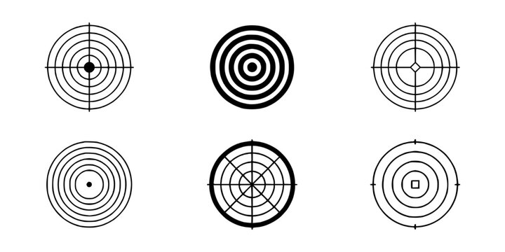 Targets with Varying Designs in a 2x3 Grid, Each Featuring Different Patterns and Styles Featuring Target, Design, Pattern