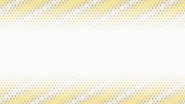 Gold Geometric Triangle Background. Stylish animation with shifting yellow triangles creating a clean center frame. Perfect for luxury corporate presentations and modern video projects.