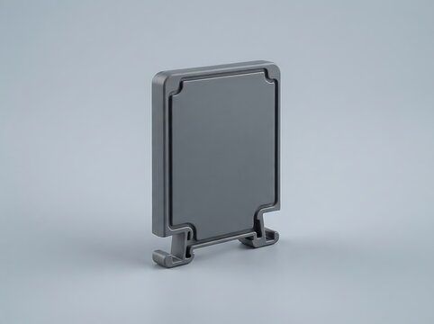 Modern Gray Plastic Wall Mounted Device Enclosure with Stand - 3D