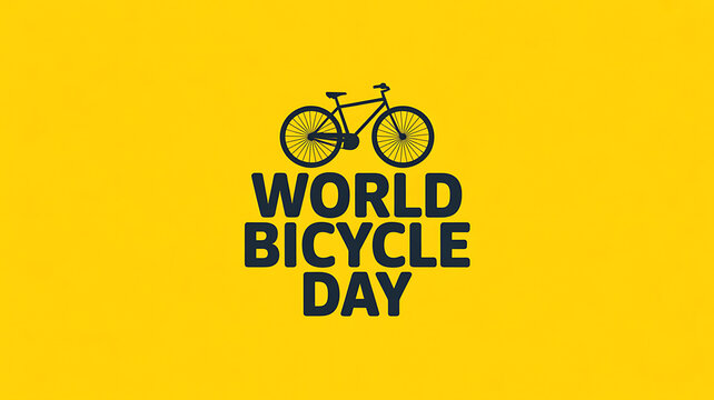 World bicycle day typographic logo with bike illustration transport transportation exercise