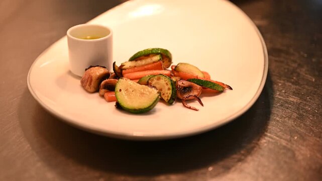 plate of vegetables in the kitchen