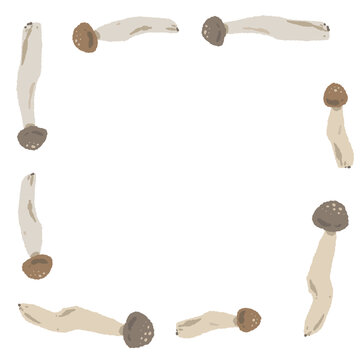 Shimeji Mushroom Square Frame Illustration