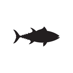 Fototapeta premium Tuna fish silhouette isolated on white background. Tuna fish icon vector illustration design.