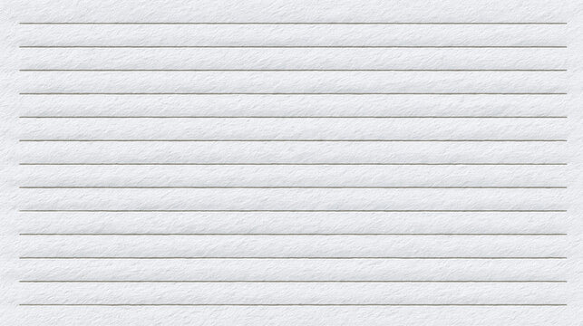 Horizontal lined paper sheet texture with blue margins on white textured writing paper background.