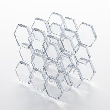 Glass hexagonal tiles