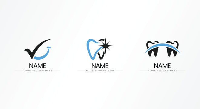 Set of baby bottle and feeding care logos