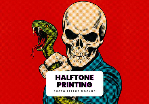 Halftone Printing Photo Effect