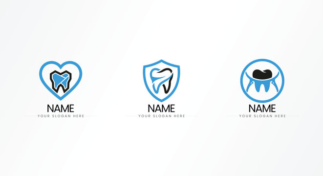 Heart and microscope healthcare logo designs for clinics with microscope