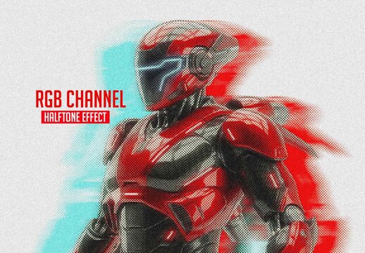 RGB Channel Halftone Photo Effect