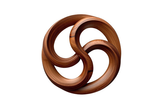 Lauburu basque cross cultural symbol with 3d wooden texture rendering representing tradition, spirituality, and art