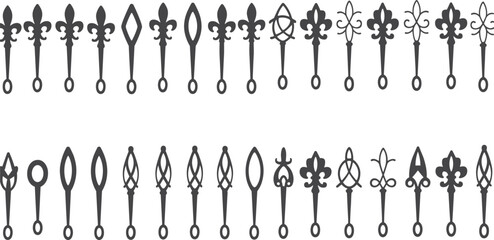 Obraz premium Decorative Ornate Scrollwork and Fleur-de-lis Elements Collection Keywords: ornate, scrollwork, decorative, element, fleur-de-lis, flourish, vintage, antique, classic, design, pattern