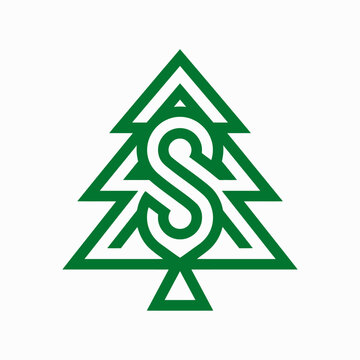 Green pine tree logo with letter S inside.