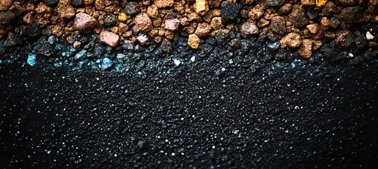 Fototapeta premium Dirt Ground with Various Particle Shapes, Textures, and Seamless Small Stones for Backgrounds