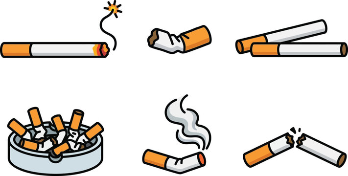 cigarettes cartoon 22 Smoking Characters Sticker of a cute cartoon