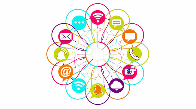Social Media Icons Network Connectivity Communication Concept