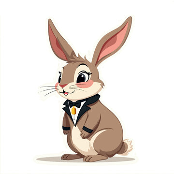 Happy Rabbit with Fresh Carrot Vector Illustration