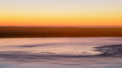 Fototapeta premium Coucher de soleil sur la plage de Moliets