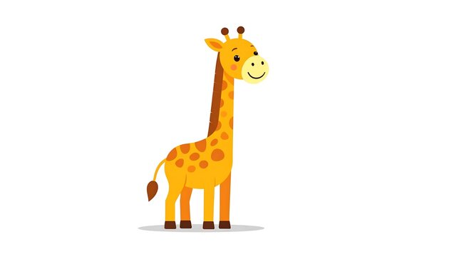 Cartoon giraffe standing on white background.