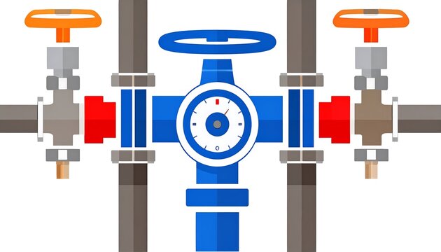 Blue gear mechanism with red and white components.