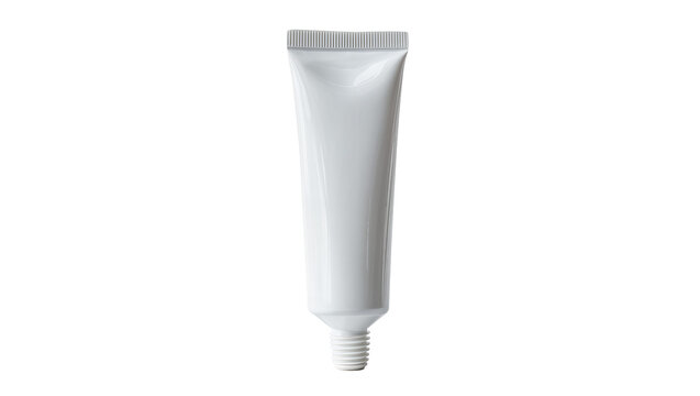 Isolated Empty white plastic tube for cosmetic, medical, food, or toothpaste product packaging