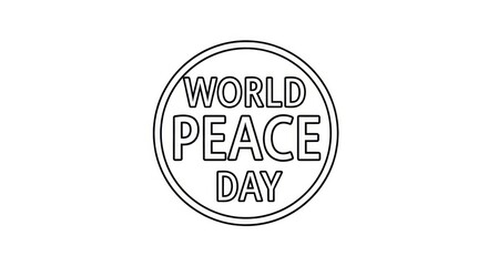 Obraz premium World Peace Day Simple Circle Label Icon
