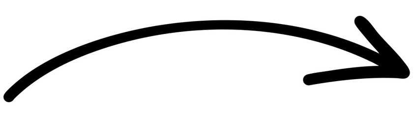 Transparent png black curved hand drawn arrow icon. Doodle emphasis line twist coil wave design overlay vector sketchy illustration simple graphic element quirky zigzag spring curve long red chalk