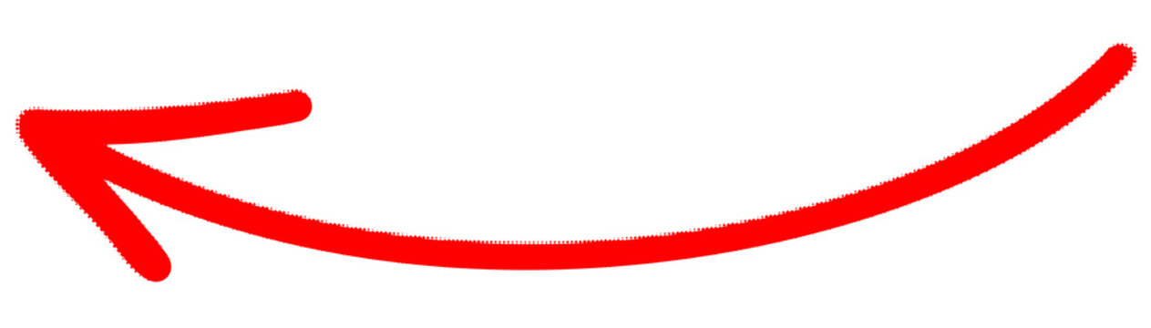  Transparent png red arrow icon. Hand drawn doodle curve line emphasis swirl twist coil wave. Vector design quirky graphic illustration overlay element zigzag spring long curved chalk marker set
