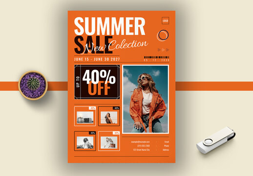 Fashion Summer Sale Poster Template