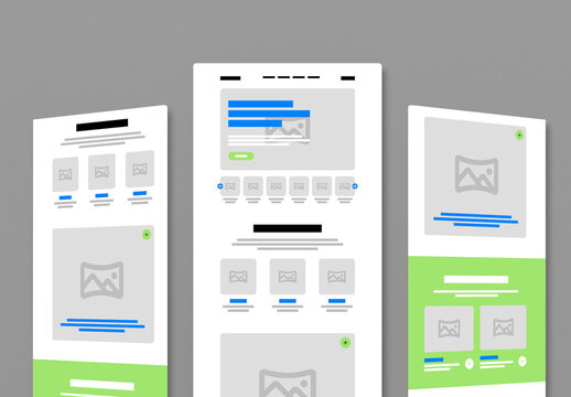 Modern E Commerce Landing Page Website Wireframe UI Template