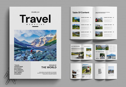 Modern Travel Magazine Editorial Layout Template