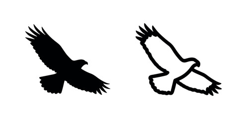 Fototapeta premium Soaring bird of prey icons