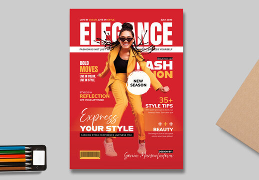 Fashion Magazine Cover Page Template Layout