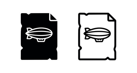 Airship Zeppelin Document and Blueprint Icon © liubomir118809