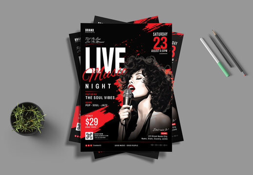Live Music Event Flyer Template for Concert Night Promotion