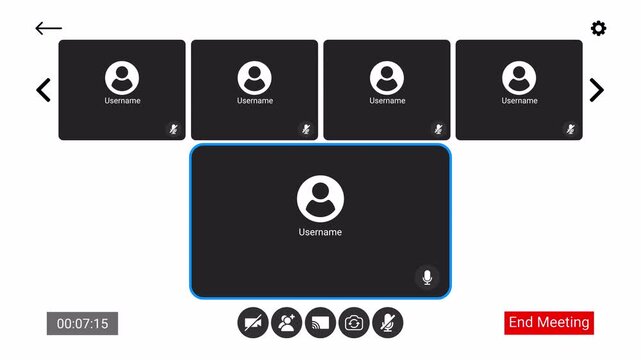 Video Call Overlay Background Effect, Video call screen display template on transparent background, video call chat conferencing animation , conference call recording time animation for Online meeting