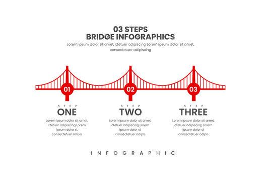 Three Step Bridge Infographic Template