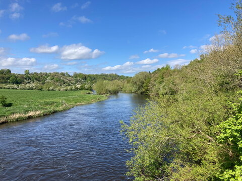 River Boyne in Ireland flowing calmly through the landscape