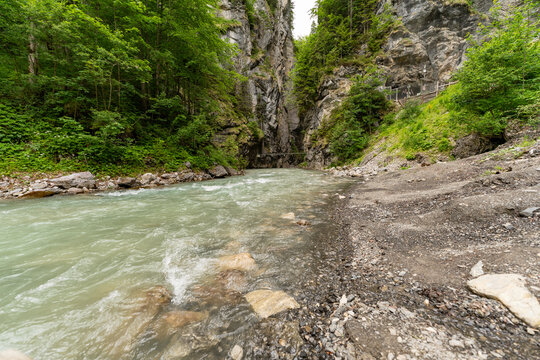 Partnach River Flowing from Partnachklamm Gorge in Bavaria