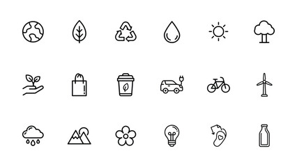 Eco friendly icons for sustainable living and green energy © CHANCHALA  SARKAR