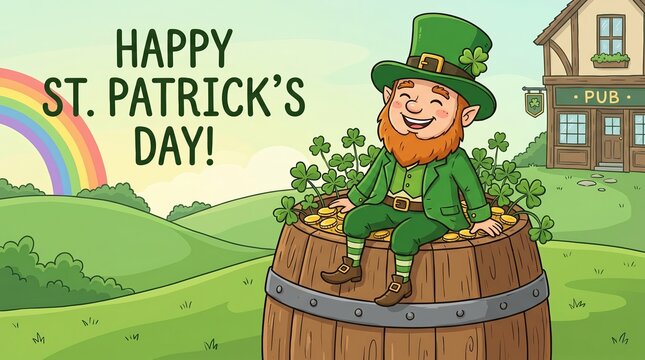 Cheerful Leprechaun Celebrating St. Patrick's Day