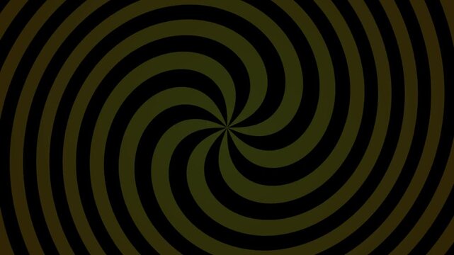Dark olive green rotating spiral background, hypnotic optical illusion motion for modern visual projects