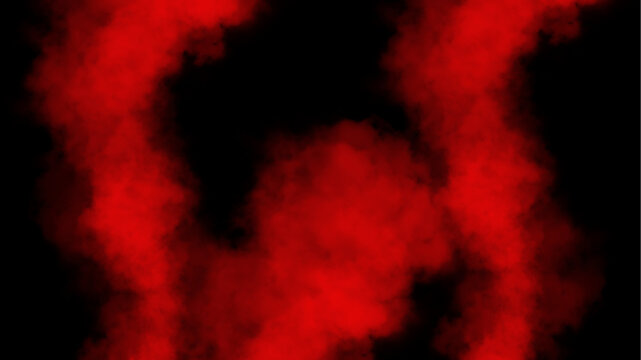 Red smock cloud isolated on black background
