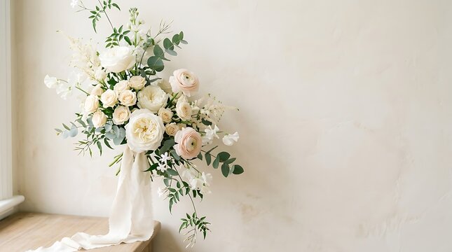Elegant Wedding Floral Arrangement. Bridal Bouquet & Event Decor. Luxury Flower Design for Special Occasions.